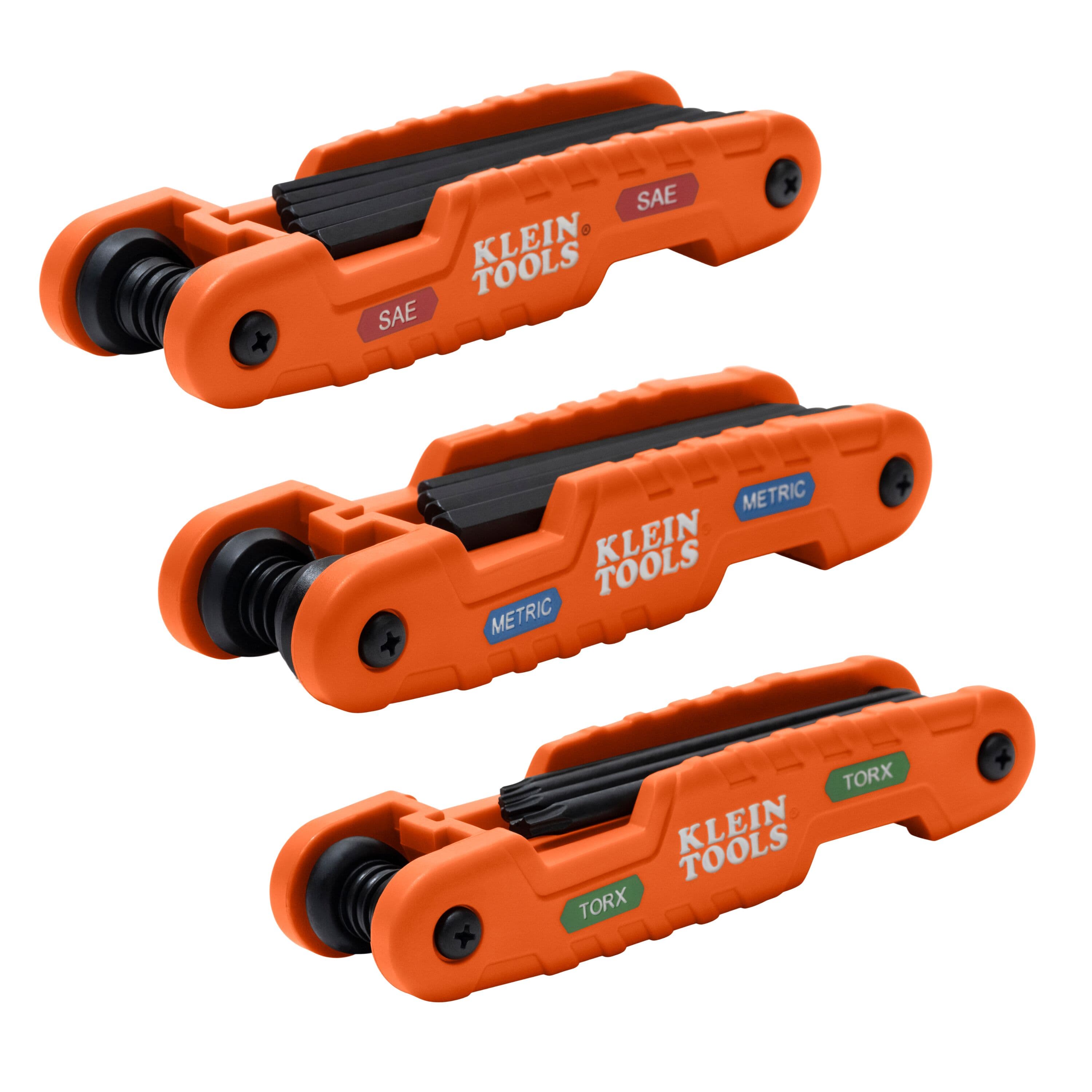 3 SET DE LLAVES ALLEN PLEGABLES, SAE,MM,TORX