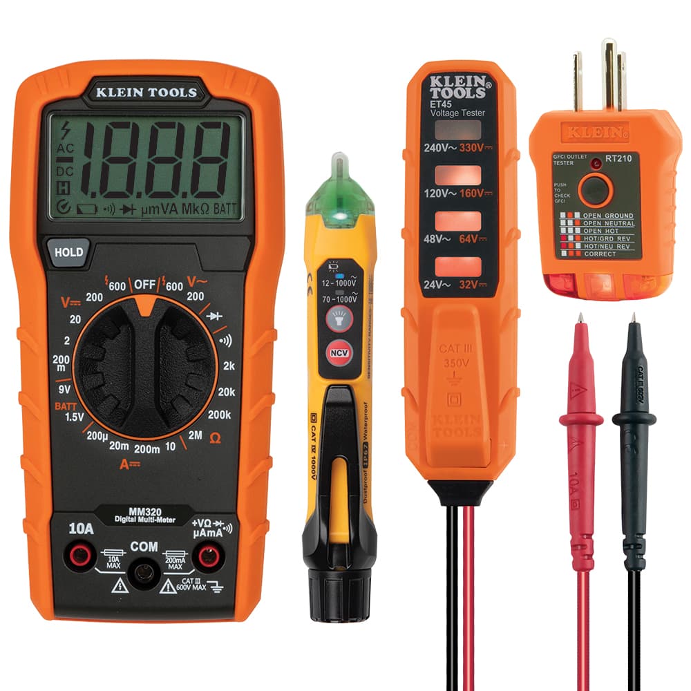 kit de multimetro+probador de voltaje + detector de voltaje sin contacto +verificador de tomas