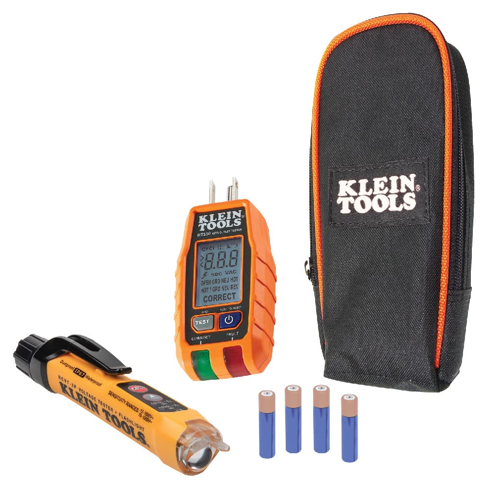 Kit de prueba eléctrica premium ncvt de doble rango y probador de receptáculos GFCI