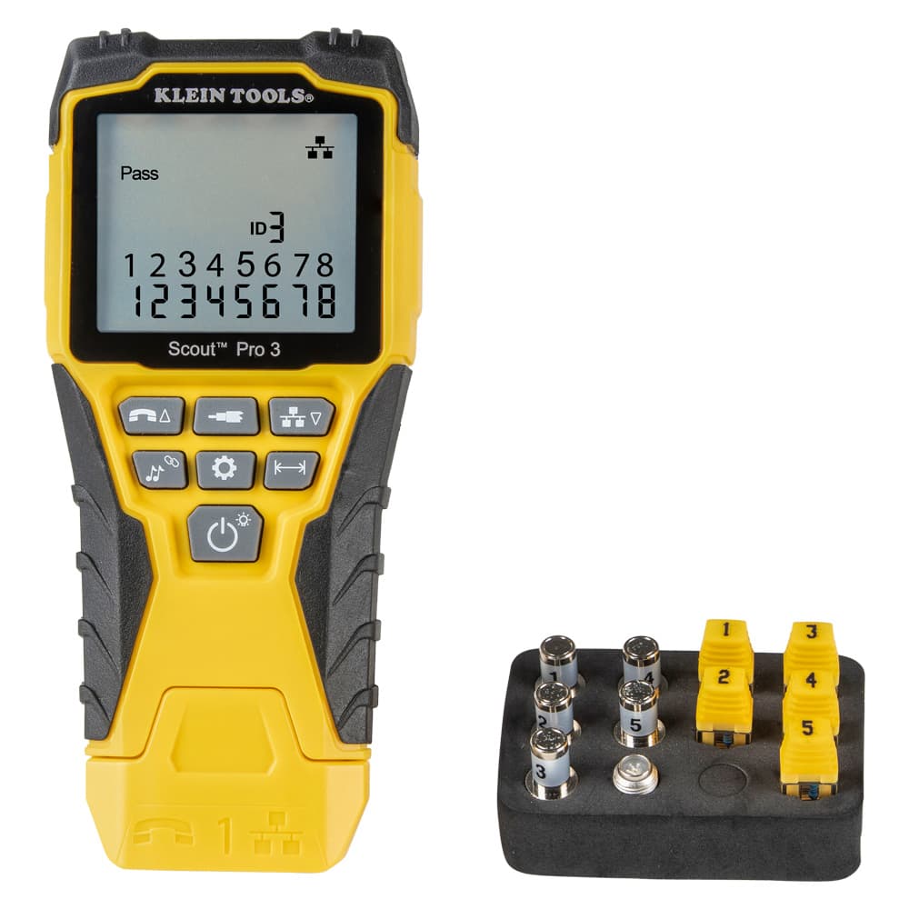 Kit de prueba de cables con probador Scout ® Pro 3, controles remotos, adaptador, batería